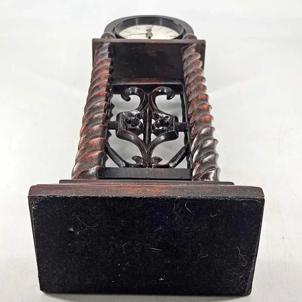 Vintage Turned wood Portico Style Mantel Clock shell (please read)